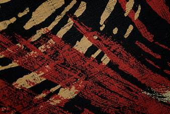 Abstract Red Black Beige Woven Fabric Texture Close Up