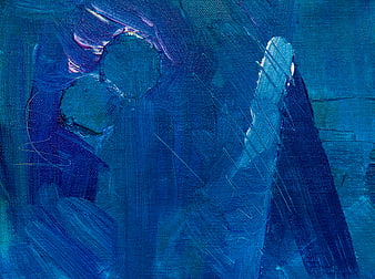 Abstract Blue Acrylic Painting Texture Close Up