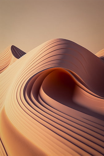 Abstract 3D Render of Smooth Flowing Sand Dunes