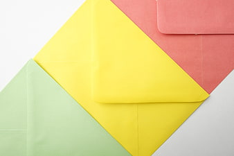 Colorful Envelopes Flat Lay Stationery Background