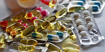 Assorted Pharmaceutical Pills And Capsules In Blister Packs