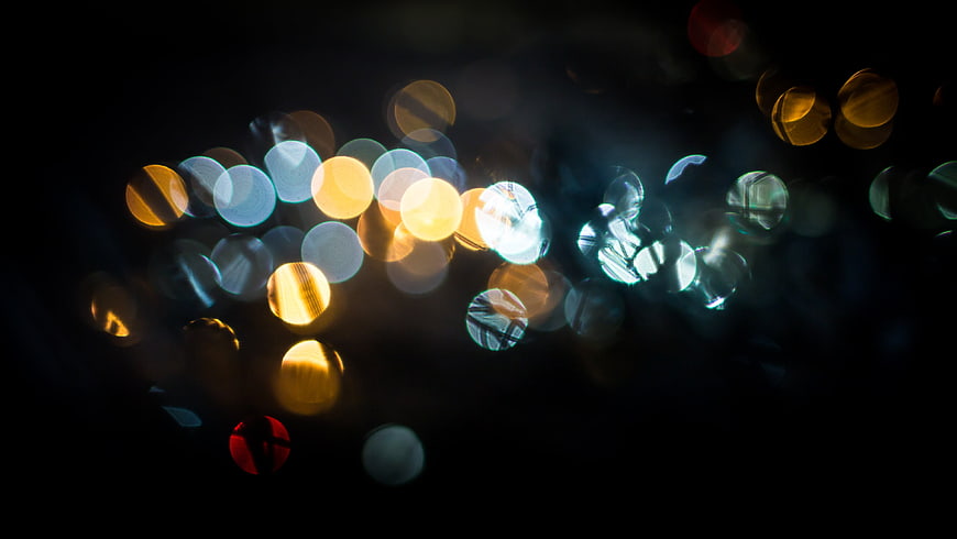 Abstract Bokeh Lights on Black Background