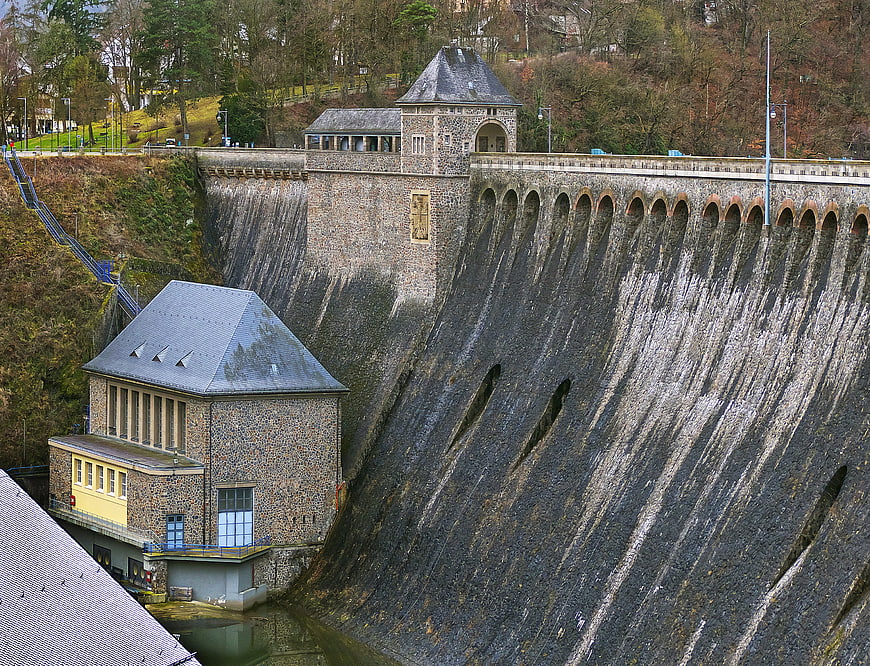 Edersee Dam Wall and Gate Building in North Hesse