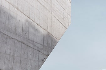 Modern Concrete Architecture Wall Against Blue Sky