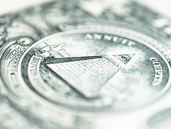 Close-up of US Dollar Bill Eye of Providence Pyramid