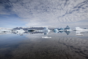 Serene Icebergs in Jokulsarlon Glacier Lagoon, Iceland