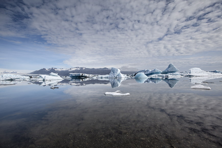 Serene Icebergs in Jokulsarlon Glacier Lagoon, Iceland