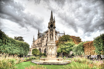 Notre Dame Cathedral Paris Gothic Architecture Garden