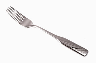 Silver Fork on White Background