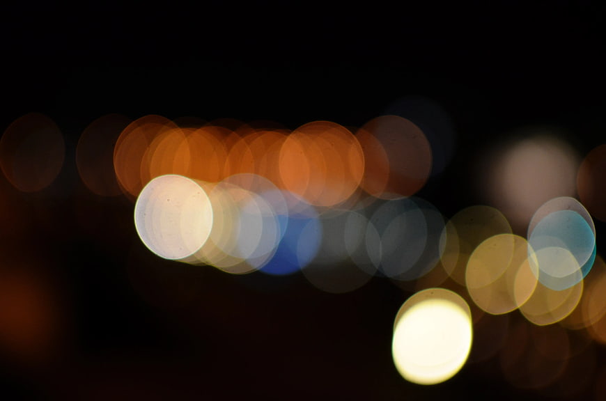 Abstract Bokeh Lights on Black Background