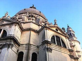 Low angle view of St Mark's Basilica dome and architecture in Venice