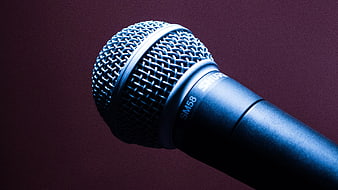Close-up of Shure SM58 Microphone on Dark Background