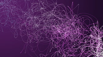 Abstract Purple and White Scribble Line Art Background