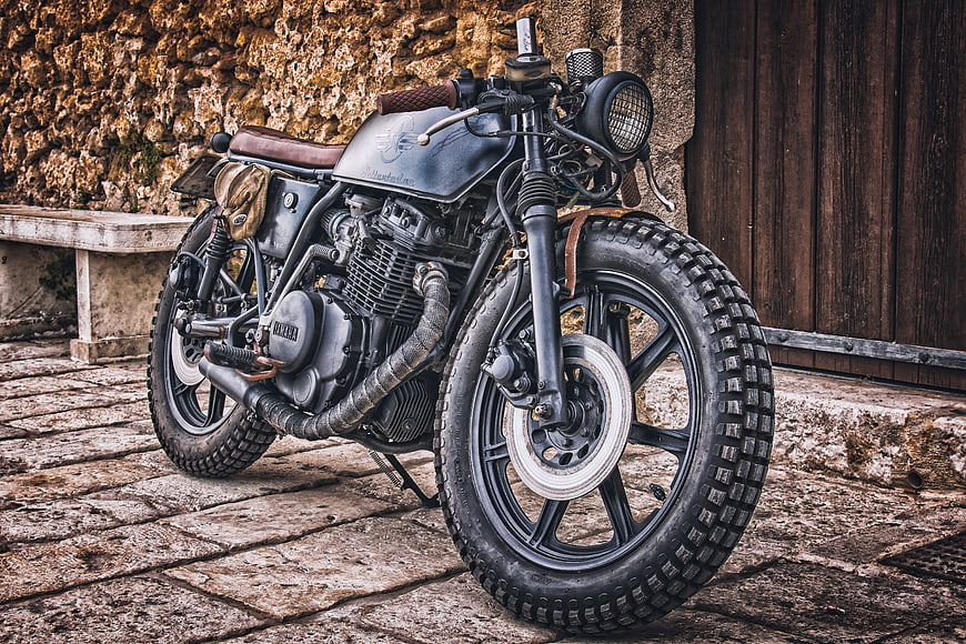 Vintage Yamaha Motorcycle Custom Cafe Racer Style