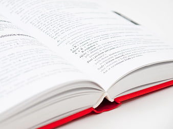 Close-up of Open Book with Red Bookmark