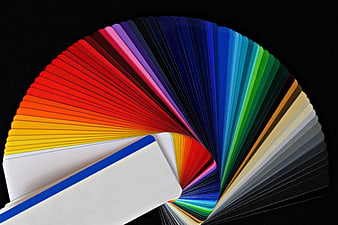 Fanned Out Color Swatch Palette On Black Background
