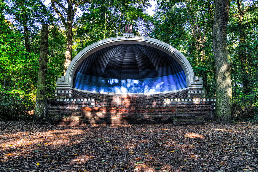 Abandoned Art Deco Bandshell in Forest